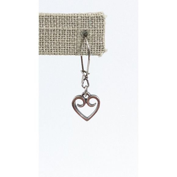 Heart Shaped James Avery Retired Dangle Earrings 925 Sterling Silver Scrolled - Picture 8 of 10